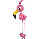 ViteenLight 20'' Tall Flamingo Garden Statue, Whimsical Flamingo Metal Garden Decor, Pink Flamingos Bird Yard Art for Yard Porch Patio Decor