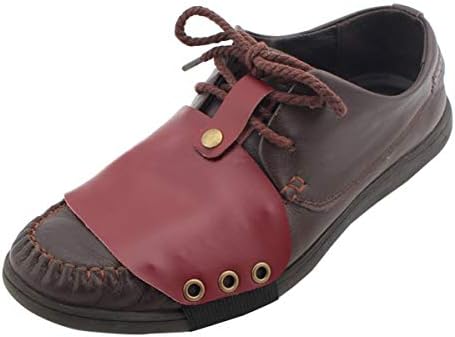 Motorcycle Gear Shifter Riding Wear-resistant Moto Shoe Protector Soft Faux Leather Antiskid Boots Cover (Wine Red)