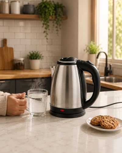 Chaleira Eletrica Inox 1,8L Desligamento Automatico Base 360 Aquecimento Rapido Cha Cafe Escolha 220V (220V)