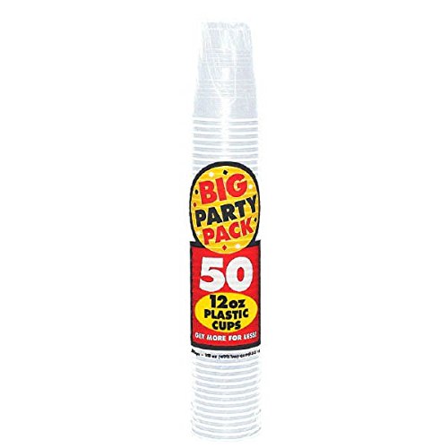 Big Party Pack Clear Plastic Cups | 12 oz. | Pack of 50 | Party Supply