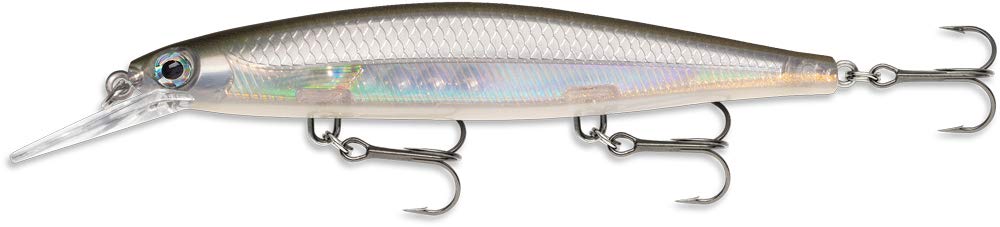 Rapala Shadow Rap Deep Lure with Three No. 6 Hooks, 1.2-2.4 m Swimming Depth, 11 cm Size, Ghost Shiner