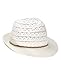NYFASHION101 Braided Trim Spring Summer Cotton Lace Vented Fedora Hat