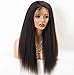 Chantiche Italian Yaki Glueless Full Lace Wig with Baby Hair for Black Women Kinky Straight Brazilian Remy Human Hair Wigs Preplucked Human Lace Wigs 130 Density 14 Inches Natural Color