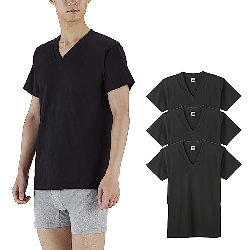 [GUNZE(グンゼ)]インナーシャツ G.T.HAWKIN VネックTシャツ　3枚組　 メンズ ブラック 日本 L (日本サイズL相当)
