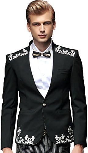 FANZHUAN Men Lush Fashion Flower Blazer Slim Fit Casual