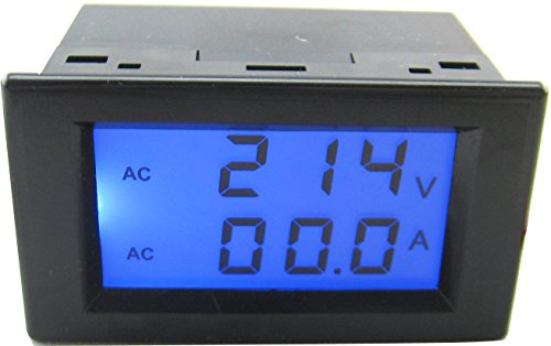 Yeeco LCD Dual Display AC 200-450V 100A Digital AC Voltmeter Ammeter Amp Volt Panel Meter Voltage Current Amp Monitor 220V 380V Volt Ampere Power Monitor Voltage Measuring Current Tester Two Wires with Current Transformer CT (Black)