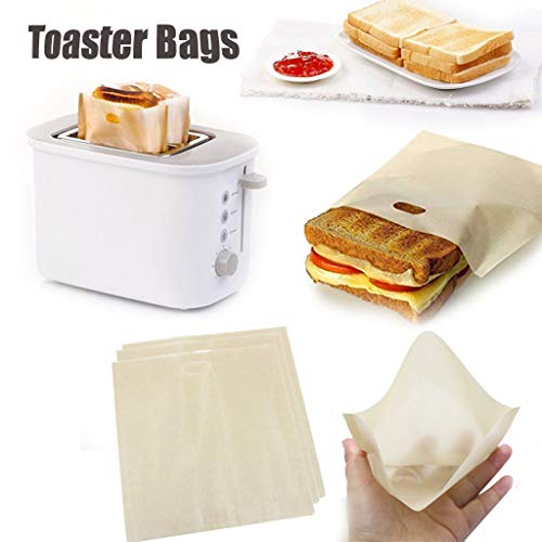 CMrtew Toaster Bags for Grilled Cheese Sandwiches Made Easy Reusable Non-Stick Baked Toast Bread Bags (10pcs)