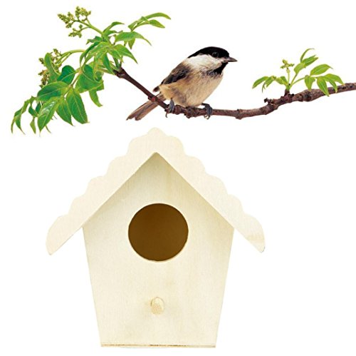 Morrivoe Bird Wooden Box Wooden Birdhouse Creative Wooden Hanging Bird House Nest DOX for Outside Window Nest House