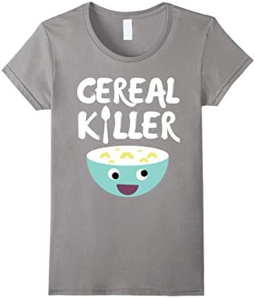 Womens Funny Cereal Killer T-Shirt Small Slate