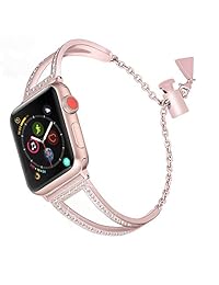 KoudHug   Correa para reloj de Apple, 1.496 in, 1.575 in y 1.654 in, 1.732 in, iWatch Band Series 4 3 2 1, pulsera de acero inoxidable para mujer