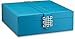 Glenor Co Jewelry Box - 28 Section Organizer with Modern Buckle Closure, Large Mirror & 2 Trays for Women Teens and Girls - Holder for Earring Ring Necklace Bracelet & Watch - PU Leather - Blue