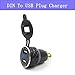 Meetou DIN Hella Powerlet Plug to Dual USB Charger Adapter with LED Voltmeter for BMW Motorcycle/Phone/iPhone/GPS/SatNav