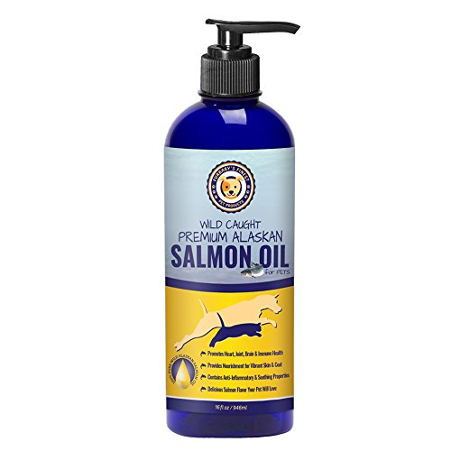 Furbaby s Finest - All Natural Wild Alaskan Salmon Fish Oil Supplement for Dogs and Cats - Enhances Skin, Heart and Joint Health - 16 fl oz Bottle with Pump Dispenser