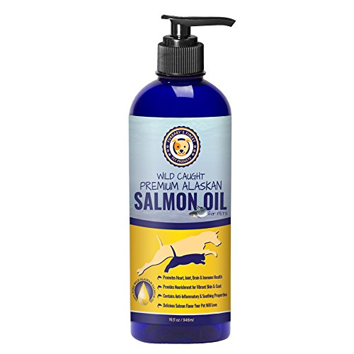 WILD ALASKAN SALMON Fish Oil for Dogs and Cats, All Natural Omega 3 Liquid Supplement - Supports Skin, Heart and Joint Health, 16 oz Bottle with Pump Dispenser