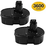 2 Packs 18V 3.6Ah DC9096 Battery Replace for Dewalt 18V Battery XRP DC9096 DC9098 DC9099 DE9098 DE9503 DW9095 DW9096 DW9098 Cordless Power Tools
