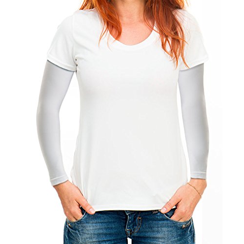 ReLive Women's Microfiber Stretchy Arm Sleeves (1 Pair) White