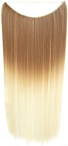 Flip In Synthetic Heat Resistance Dip Dye Straight Hair Extension Secret Miracle Two Tone Hair Wire 22" No Clip 50g 1pc (27T613)