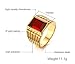 VNOX Stainless Steel Square Red Rhinestone Solitaire Ring for Men Wedding Band Engagement Size 10
