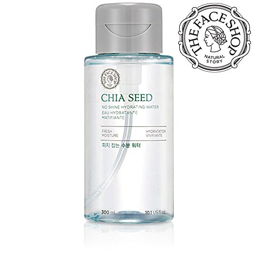 [The Face Shop] Chia Seed No Shine Hydrating Water, Simple Skin Care For Normal To Oily Skin, Dermatologist Tested, 300mL/10.1Oz