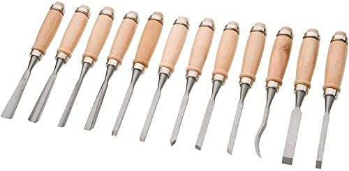 12 Piece Wood Carving Hand Chisel Tool Set Woodworking Professional Gouges New