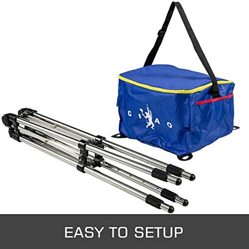 image for Bkisy Teaching Ball Cart 160 Capacity Tennis Ball Basket Hopper Tennis