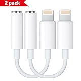 2 Pack iPhone 7/7Plus 3.5 mm Adapter Headphone Jack,Worice Lightning to 3.5 mm Headphone Jack Adapter for iPhone 7/7 Plus Accessories White [Not Compatible with iOS 11] (White)