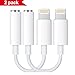 2 Pack iPhone 7/7Plus 3.5 mm Adapter Headphone Jack,Worice Lightning to 3.5 mm Headphone Jack Adapter for iPhone 7/7 Plus Accessories White [Not Compatible with iOS 11] (White)