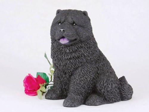 Chow Black Cremation Pet Urn for Secure Installation of Your Beloved pet's Ashes Indoors or Outdoors. Rose NOT Included