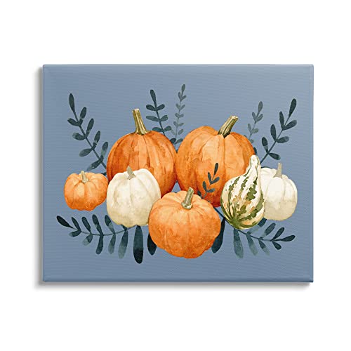 Stupell Industries Round Orange Pumpkins Autumn Harvest Plants Leaves,Design by…