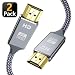 4K HDMI Cable,Capshi [6.6Ft,2Pack] High Speed 18Gbps HDMI 2.0 Cable, 4K@60Hz 30AWG Braided HDMI Cord, Gold Plated Connectors, Ethernet/Audio Return, 4K UHD 2160p, HD 1080p, 3D, Compatible TV PS3/4 2