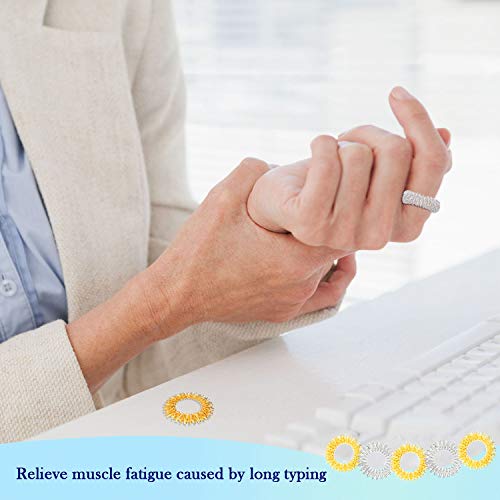 Acupressure Rings and Bracelets Massagers Set Spiky Sensory Finger Rings for Finger and Hand Wrist Massage Pain Relief - Image 3