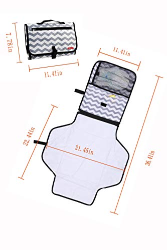 Obecome Portable Waterproof Baby Diaper Changing Pad Kit, Travel Home Change Mat Organizer Bag for Toddlers Infants and Newborns - Thumbnail 4