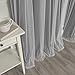 Best Home Fashion uMIXm Tulle Sheer Lace and Blackout 4 Piece Curtain Set – Antique Bronze Grommet Top – Dark Grey – 52