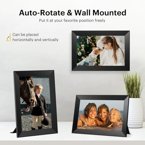 KODAK Digital Picture Frame WiFi 10.1 Inch HD IPS Touch Screen Electronic Picture Frame with 32 GB Memory, Automatic Picture Rotation, Share Photos or Videos Anywhere via App, Black