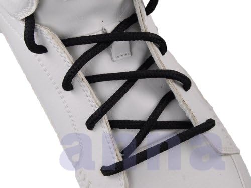 Round Shoelace Black 45" 7 Pr. Eyelets 5mm Thick Sneakers Shoelace