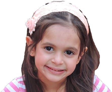 Sara Attali Design Darling Girls Lace Headband Sweetness Pre-tied One Size Peach