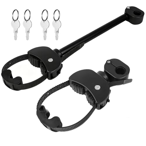 Bicycle Carrier Set with Ratchet Strap, Frame Holder Diameter 25 + 30 mm for Bicycle/Ebike, Adjustable Ratchet Strap Attachment, Removable (Black/Red)