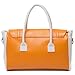 MG Collection SAFIYA Orange Green Textured Dual Turn Lock Office Tote