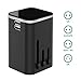 Chnano Travel Adapter - Two USB Ports Universal World Wide All-in-one Safety Travel Charger Wall Charger Adapter Plug Built-in 3.2A Dual USB Ports For Home Use-Safety Fuse Protection (Black)