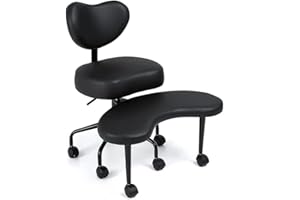 Pipersong Meditation Chair Plus, Cross Legged Chair with Wheels, ADHD Chair, Criss Cross Desk Chair with Lumbar Support and Adjustable Stool, Flexible Design for Fidgety Sitters, Black