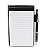 Small Pocket PU Leather Business Notebook Cover Jotter Multifunction A7 Mini Notepad,30 Pages Note Paper, 0.7 Metal Rotating Pen,and Pen Holder