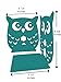 Owl Wonderland Bookends - Cute Lightweight Baby Owls - Great Decor for Little Ones Nursery, Childrens Bedroom, Kids Playroom or Fun Owllover Gift for Office (Teal)