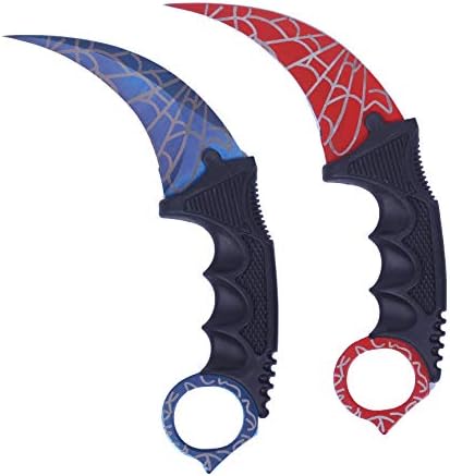 GRULLIN CSGO Karambit Knife, Tactical Stainless Steel Fixed Blade Knife with Sheath and Cord Claw Knife, with Multifunction Card Knife for Camping Hunting Fishing Field Survival