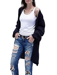 HZSONNE - Sudadera de manga larga con bolsillo frontal abierto para mujer, diseño de póintelle