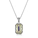 Newshe Women's Created Blue Sapphire White Cz 925 Sterling Silver Gemstone Pendant Chain Necklace 18