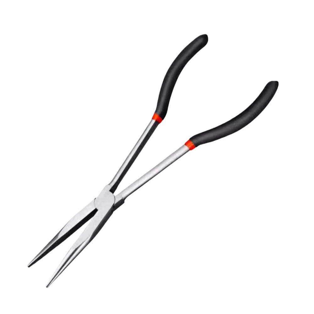 Photo 1 of 11-Inch Long Reach Needle Nose Pliers ?Straight Needle Nose Pliers with Milled Jaws & Non-Slip Grips for Mechanics, Electricians, and Home Repairs