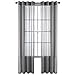 GoodGram 2 Pack Ultra Luxurious High Woven Elegant Sheer Grommet Curtain Panels - Assorted Sizes & Colors (Gray, 84 in. Long)