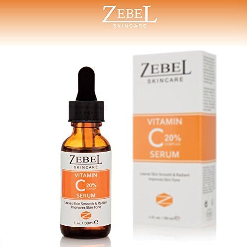 Best Advanced Vitamin C Serum For Face Professional Strength 20% Vitamin - Hyaluronic Acid and Aloe Vera- Anti Wrinkle, Anti Aging Serum To Reduce Fine Lines and Wrinkles - 1 fl. oz. Zebel Skincare