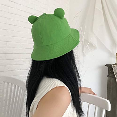 Cute-Green-Frog Adults Bucket-Hat Wide Brim Fisherman Fun Bucket
