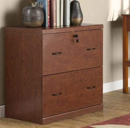 Amazon Com Short Filing Cabinet Wood Two Drawers Locking Color